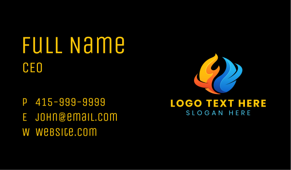 Industrial Fire Water Business Card Design Image Preview