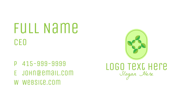 Green Natural Leaves Business Card Design Image Preview
