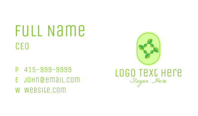 Green Natural Leaves Business Card Image Preview