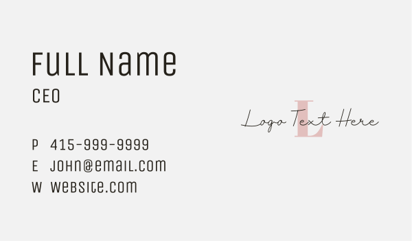Minimalist Signature Letter Business Card Design Image Preview