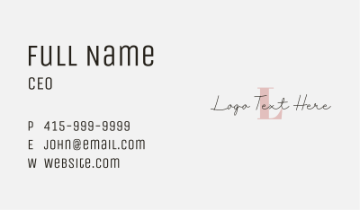 Minimalist Signature Letter Business Card Image Preview