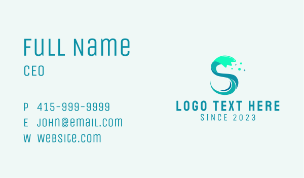 Wave Beach Letter S  Business Card Design Image Preview