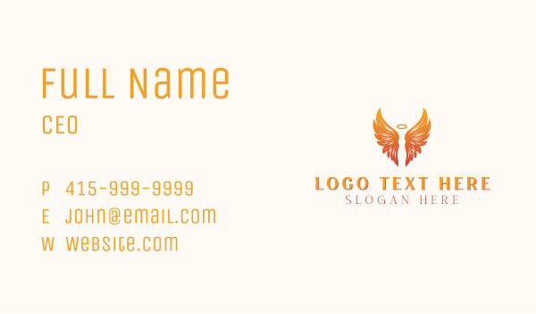 Halo Wings Archangel Business Card Design Image Preview