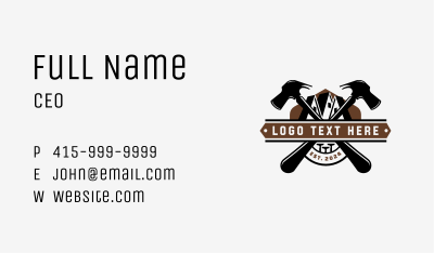 Hammer Construction Builder Business Card Image Preview