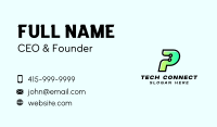 Tech Circuitry Letter P Business Card Image Preview