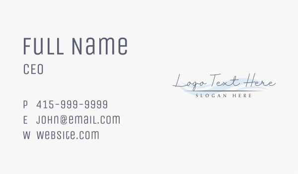 Elegant Wave Handwritten Business Card Design Image Preview