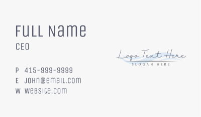 Elegant Wave Handwritten Business Card Image Preview
