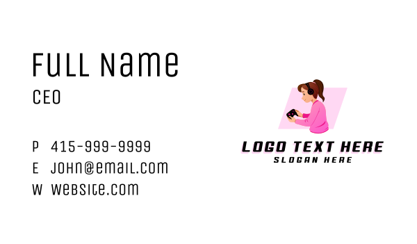 Female Gamer Console Business Card Design Image Preview