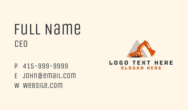 Mountain Excavator Machinery Business Card Design Image Preview