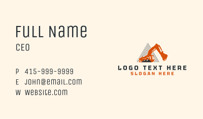 Mountain Excavator Machinery Business Card Image Preview