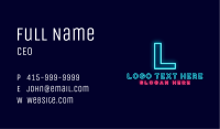 Futuristic Neon Lettermark Business Card Image Preview