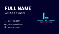 Futuristic Neon Lettermark Business Card Image Preview