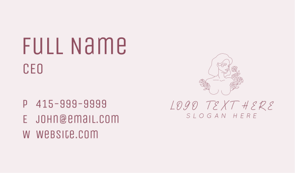 Naked Female Roses Business Card Design Image Preview