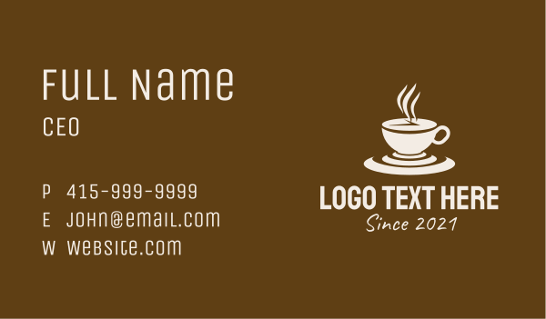 Clock Coffee Drink Business Card Design Image Preview