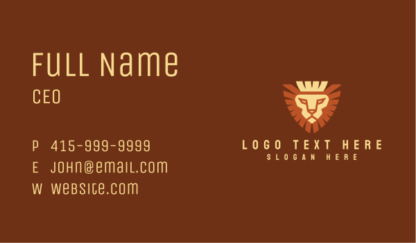 Lion Crown Shield Business Card Design Image Preview