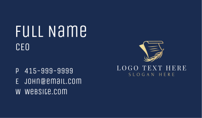 Legal Notary Quill Business Card Image Preview