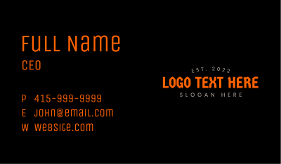 Classic Style Wordmark Business Card Image Preview