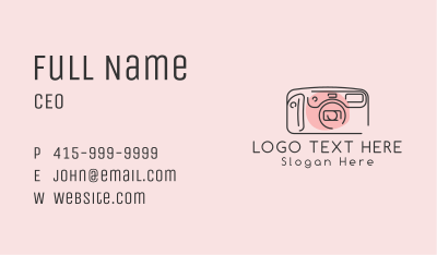 Classic Camera Monoline  Business Card Image Preview