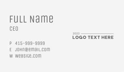 Minimalist Generic Wordmark Business Card Image Preview