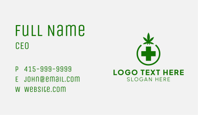 Weed Medicinal Cross Business Card Image Preview