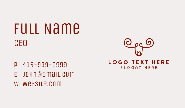 Brown Moose Outline  Business Card Design Image Preview