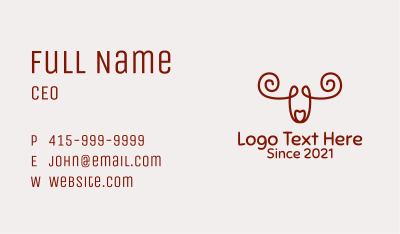 Brown Moose Outline  Business Card