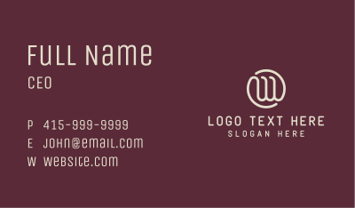 Boutique Letter W Business Card Image Preview