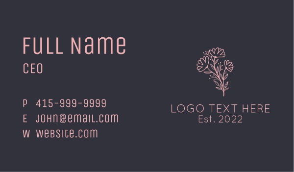 Aesthetic Flower Garden Business Card Design Image Preview