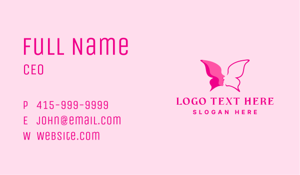 Female Face Butterfly Business Card Design Image Preview