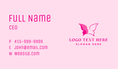 Female Face Butterfly Business Card Image Preview