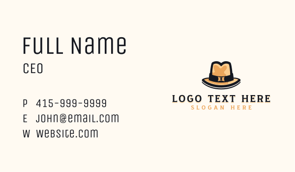 Fedora Hat Boutique  Business Card Design Image Preview