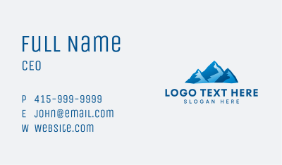 Gradient Mountain Peak Business Card Image Preview