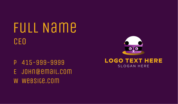Purple Panda Rice Bowl Business Card Design Image Preview