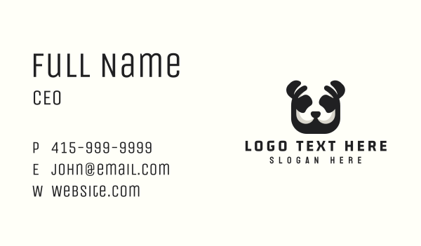 Minimalist Panda  Mascot Business Card Design Image Preview