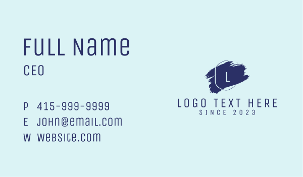 Blue Paint Lettermark  Business Card Design Image Preview