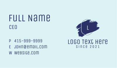 Blue Paint Lettermark  Business Card