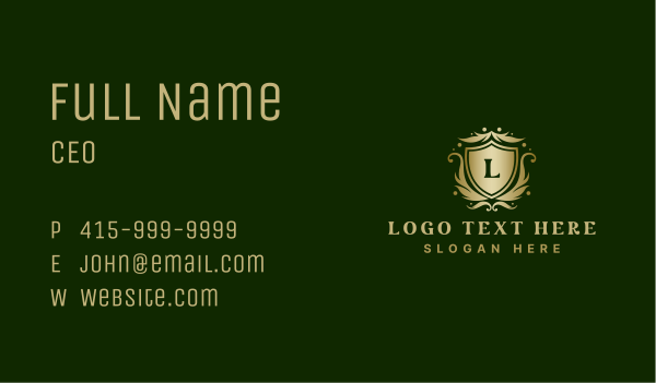 Luxury Crown Shield Crest Business Card Design Image Preview