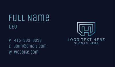 Emblem Shield Letter H  Business Card Image Preview