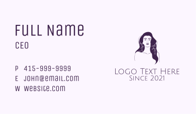 Purple Purple Woman Business Card Image Preview