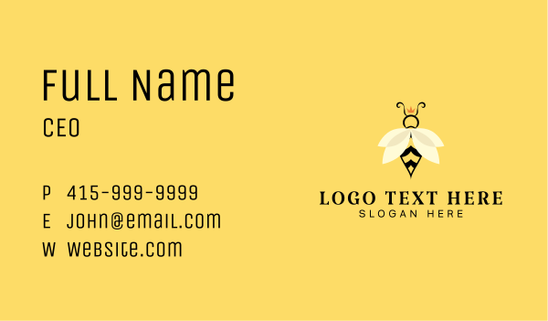Crown Bee Insect Business Card Design Image Preview
