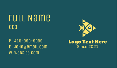 Yellow Triangular Fish  Business Card Image Preview