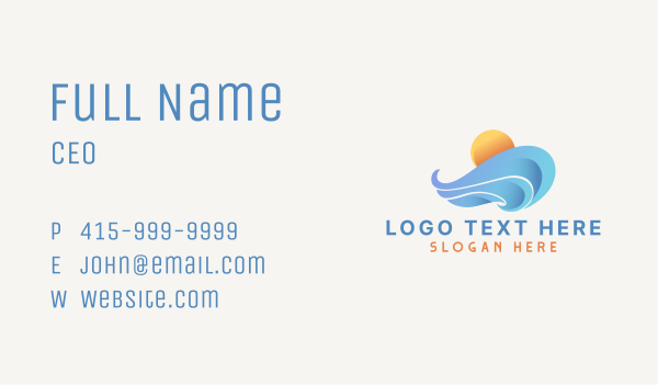 Gradient Sun Wave Business Card Design Image Preview