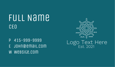 Minimalist Ship Helm Business Card Image Preview