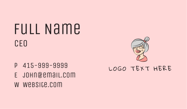 Cute Grandma Character Business Card Design Image Preview