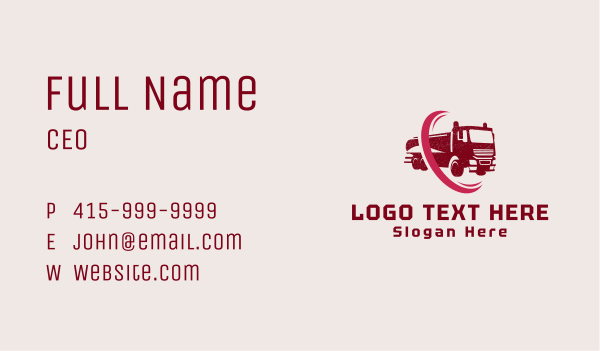 Logistics Delivery Truck  Business Card Design Image Preview