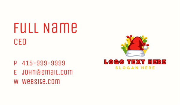 Santa Claus Hat Gifts Business Card Design Image Preview