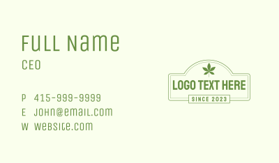 Leaf Signage Wordmark Business Card Image Preview