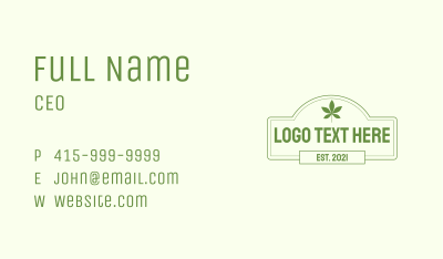 Leaf Signage Wordmark Business Card
