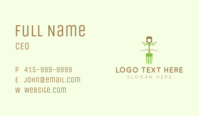 Vegetarian Fork Plant Business Card Image Preview