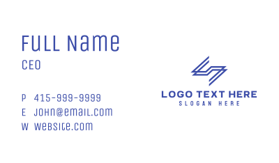 Blue Letter S Linear Business Card Image Preview
